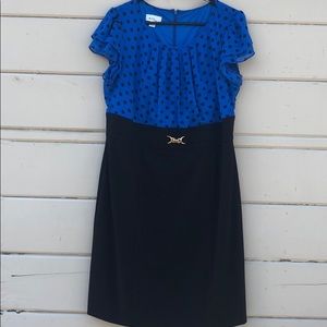 Blue poka dot dress